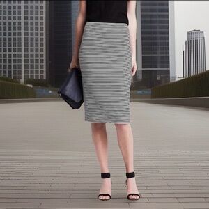 Banana Republic Women’s Size 6 Black/White Striped Pencil Skirt. Great Cond.